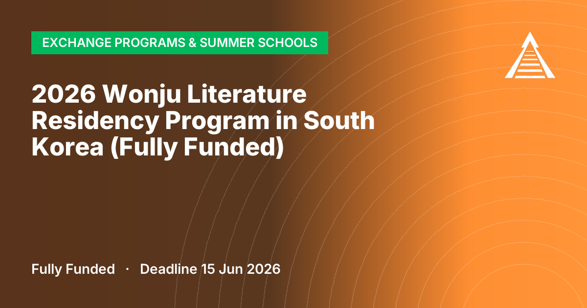 2026 Wonju Literature Residency Program in South Korea (Fully Funded)