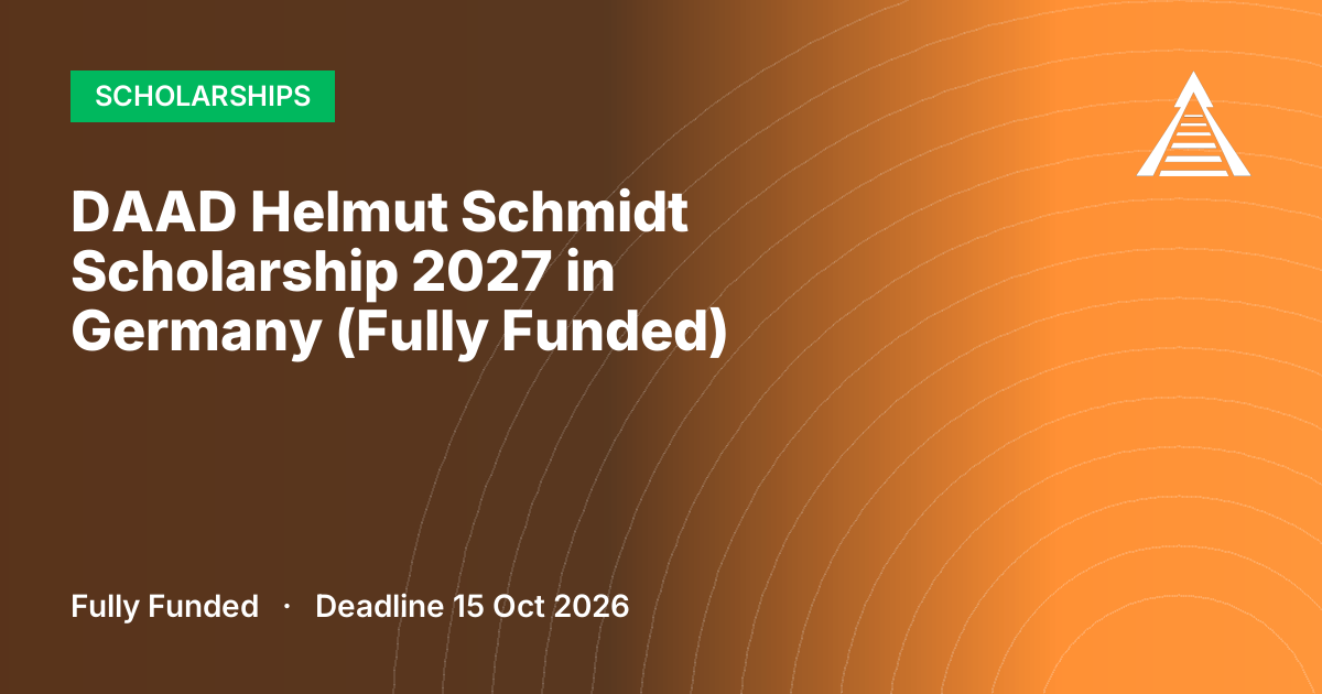 DAAD Helmut Schmidt Scholarship 2027 in Germany (Fully Funded)