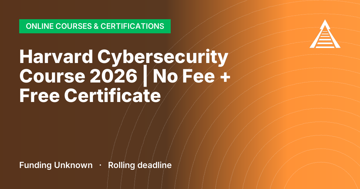 Harvard Cybersecurity Course 2026 | No Fee + Free Certificate
