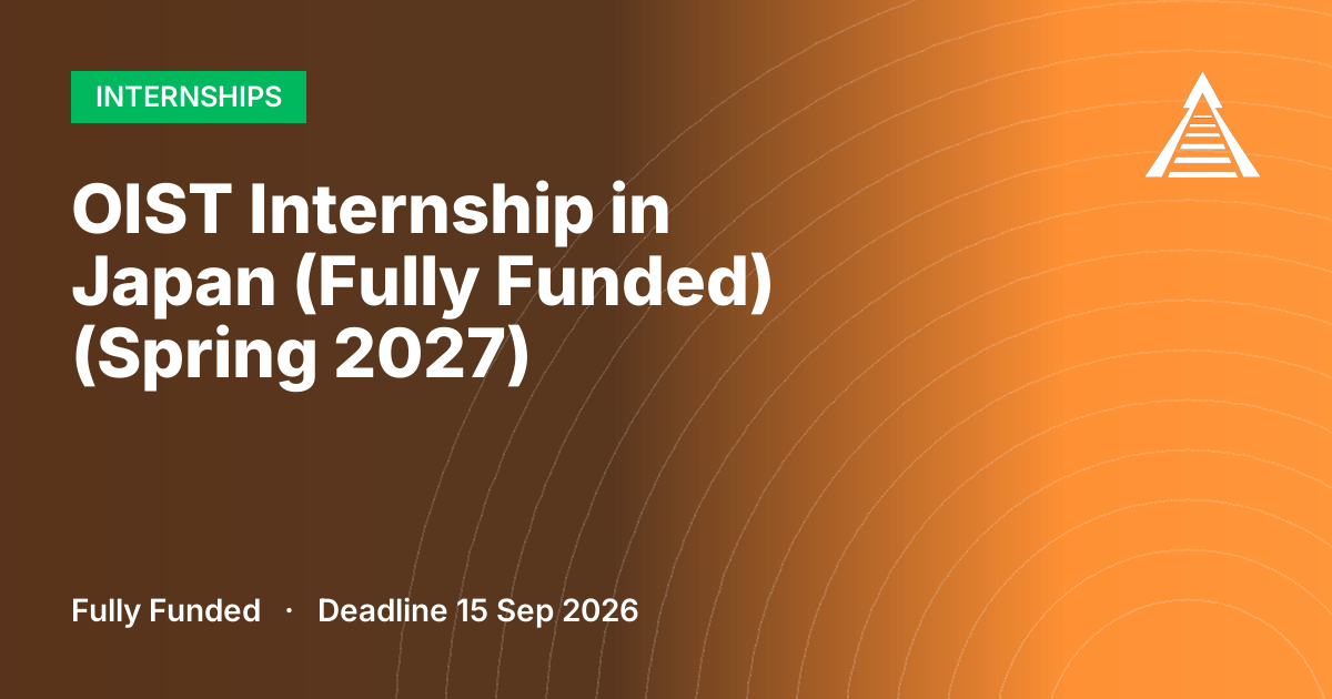 OIST Internship in Japan (Fully Funded) (Spring 2027)