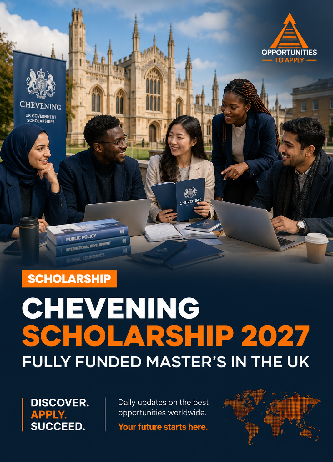 A DIVERSE GROUP OF INYERNATIONAL STUDENTS STUDING
