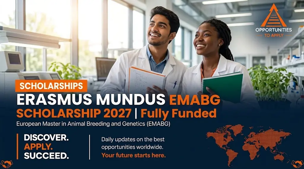 A professional promotional banner graphic on a dark navy-blue background with an orange and white color scheme. On the left side, bold white text reads "ERASMUS MUNDUS" directly above bold orange text